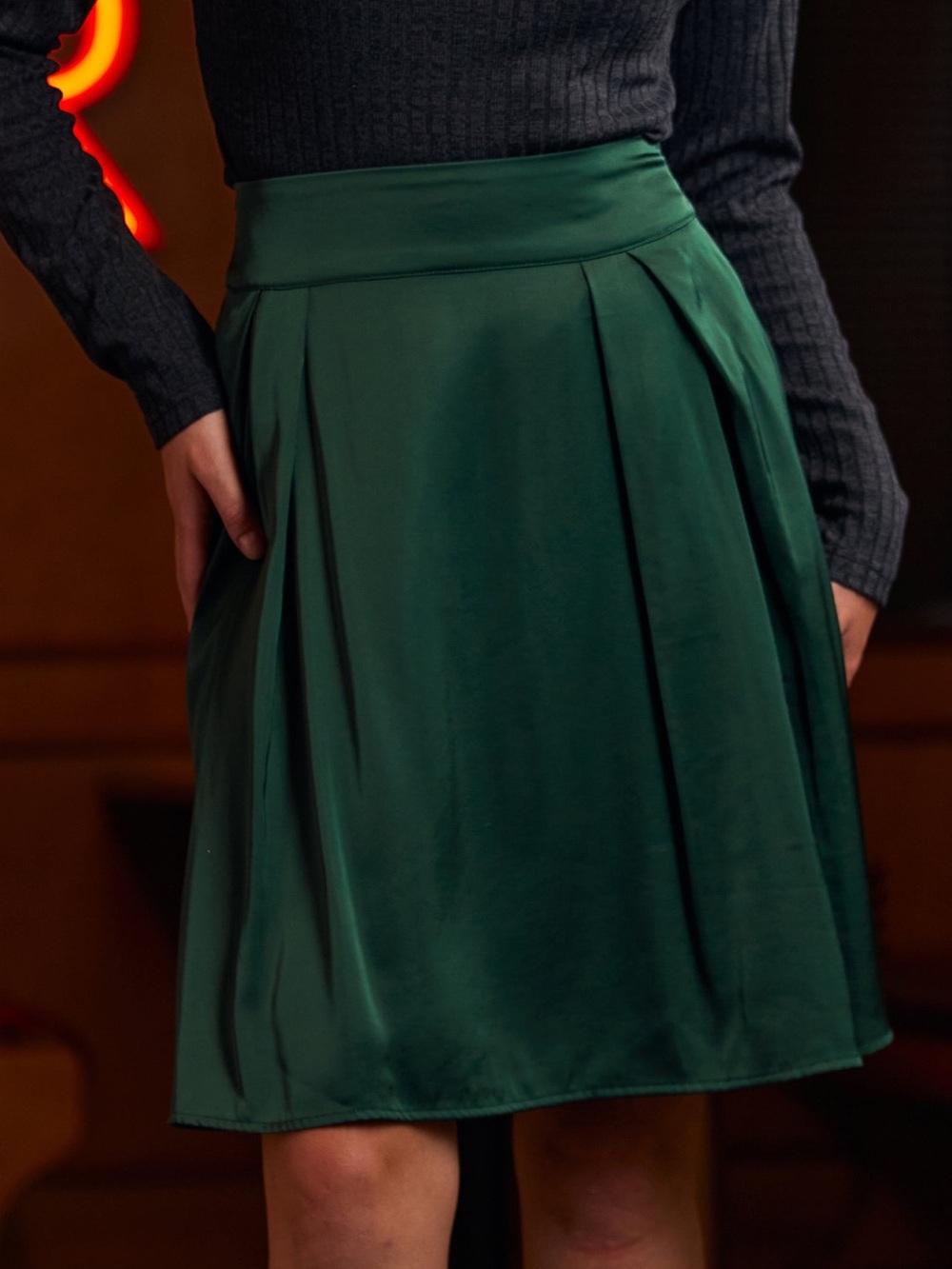 ModCloth Everyday Enchanted Pleated Skirt in Enchanting Emerald